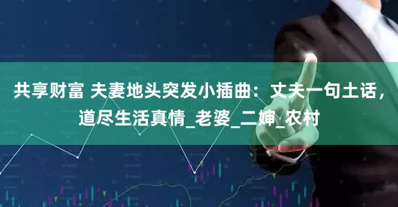 共享财富 夫妻地头突发小插曲：丈夫一句土话，道尽生活真情_老婆_二婶_农村